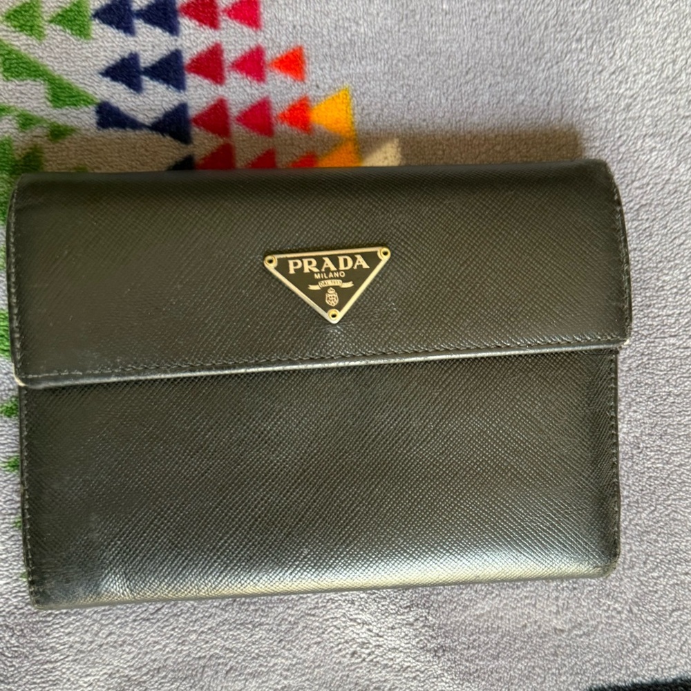 Prada Textured Black Leather Accessory